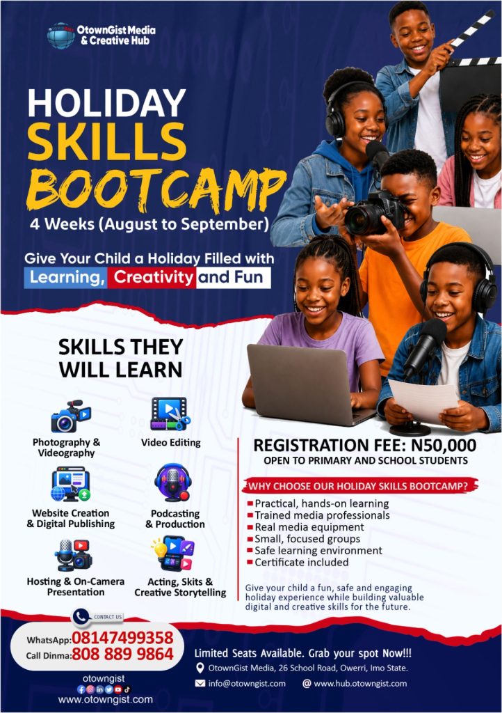 Children participating in the OtownGist Holiday Digital Skills Bootcamp in Owerri, Imo State.